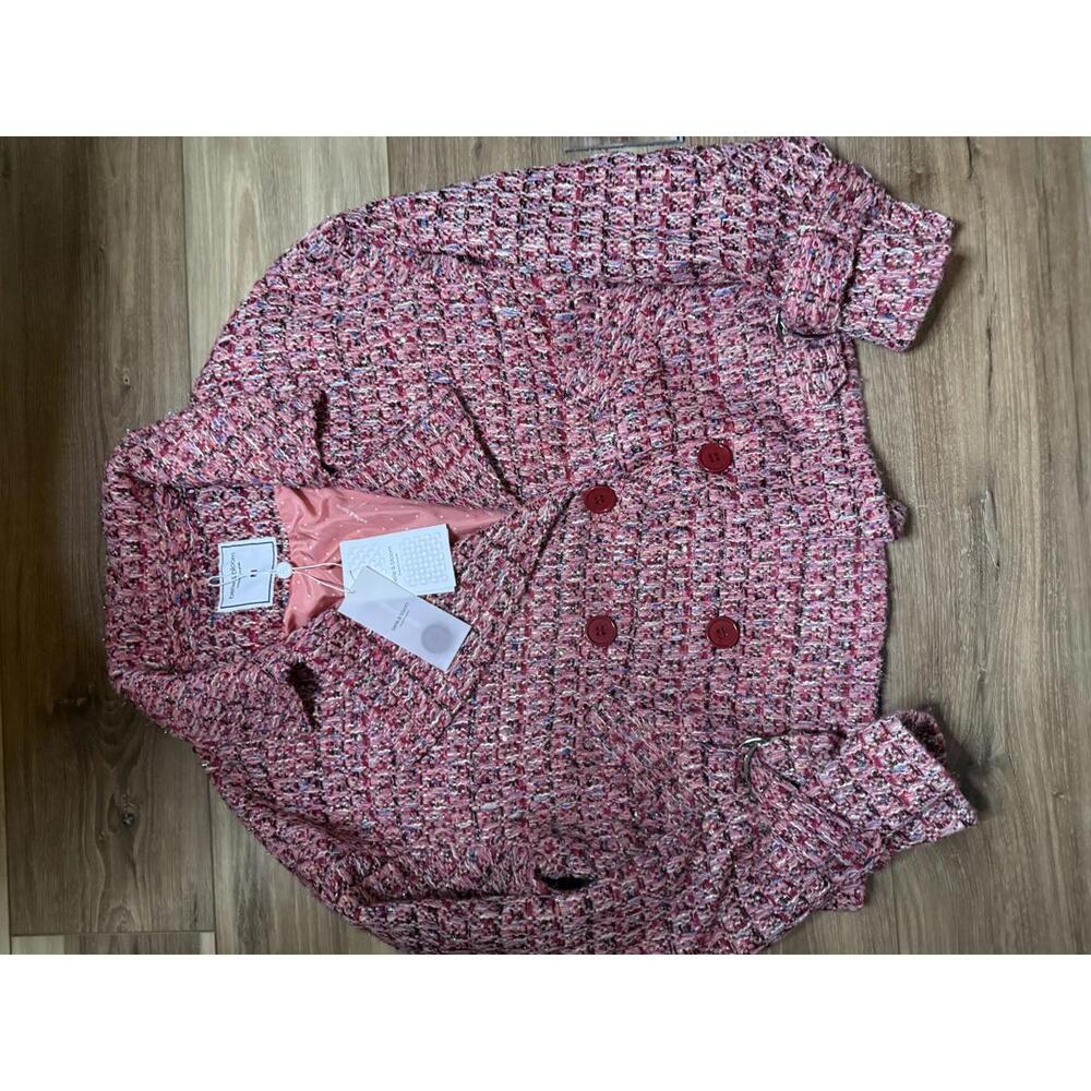 NWT! Belle & Bloom Power Over Me Tweed Jacket in Red Size Medium - Picture 2 of 9